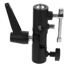 Umbrella Clamp Stand Holder for Off-Camera Tripod, Metal Flash Lamp Bracket, Adjustable, Compatible with DSLR Cameras