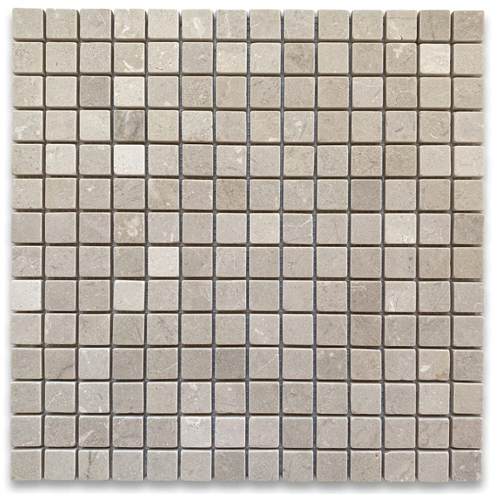 Crema Marfil Marble 3/4X3/4 Square Mosaic Tile Tumbled For Kitchen Bath Wall Floor Backsplash Shower Use (1 Sheet) 6947110165769