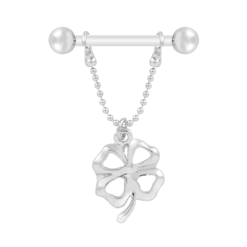 Geometrical Four leaf Clover Pendant Nipple Ring