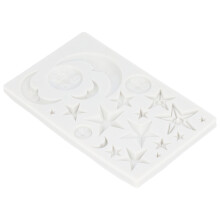 Silikon Fondant-Form Star-Mondgesicht, Antihaft, Lebensmittelecht, Wiederverwendbar, Hitzebeständig, Geruchslos, Schokoladenformen