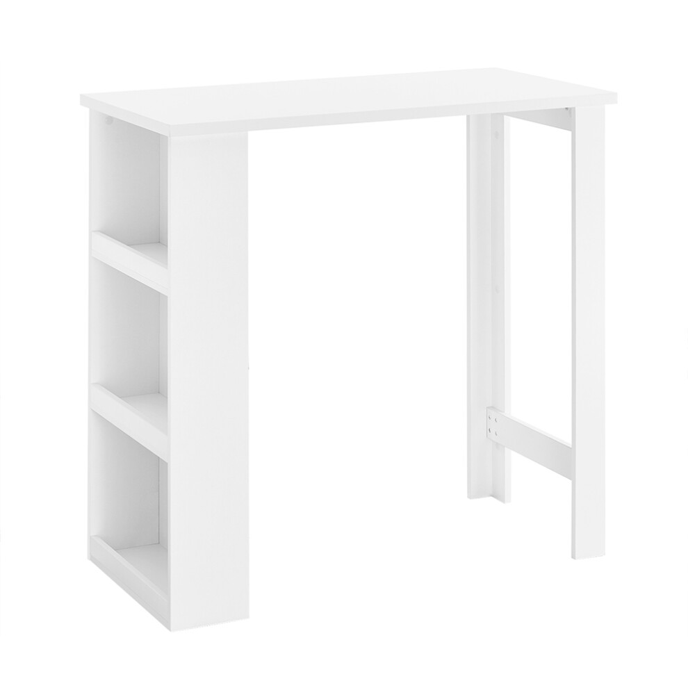 SoBuy White Kitchen Breakfast Bar Table with Storage Shelves