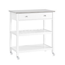 SoBuy Carrello Cucina con Ruote Isola Salvaspazio Bianco