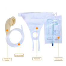 Wearable Urinal for Men Elderly, Reusable Silicone Urine Bag Bedridden Patients Male Urine Collection Bag for Urinary Incontinence