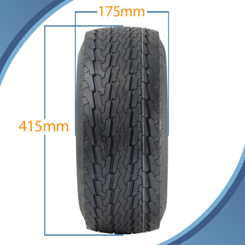 Parnells conjunto da roda do pneu do reboque 16.5x6.50-8 carga 355kg legal da estrada da viagem de PCD de 4 polegadas 2