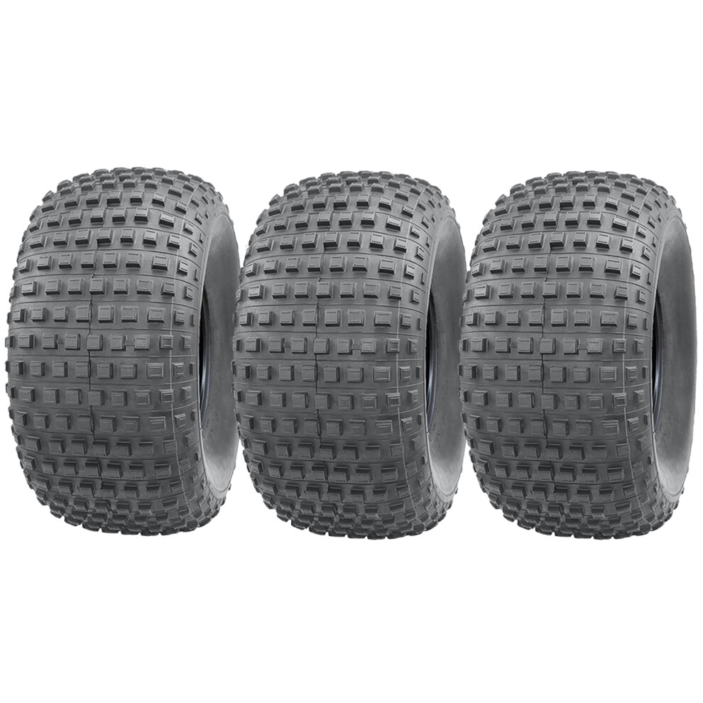 Parnells 25X12.00-9 Knobby Atv Quad Tyres 4Ply Gator Road Legal Tubeless Tires (Set Of 3)