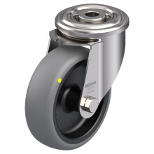 Roda giratória de 100 mm em aço inoxidável com termoplástico cinzento condutor de eletricidade