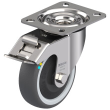 Rueda giratoria/freno de acero inoxidable de 100 mm con ther gris conductor de electricidad
