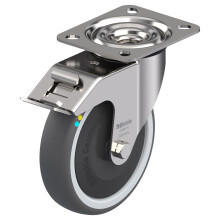 Rueda giratoria/freno de acero inoxidable de 125 mm con ther gris conductor de electricidad