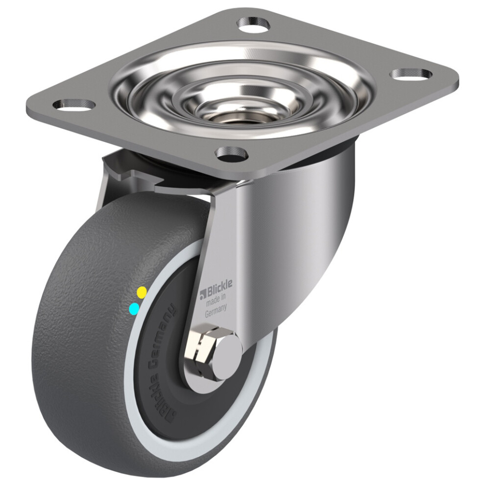 Parnells 80Mm Stainless Steel Swivel Castor With Grey Electrically Conductive Thermoplast