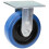 Parnells 125mm fixed castor with blue elastic rubber on nylon centre wheel 1