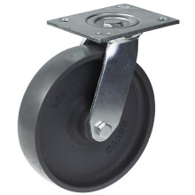 Rueda giratoria de 200 mm con rueda de fundición gris