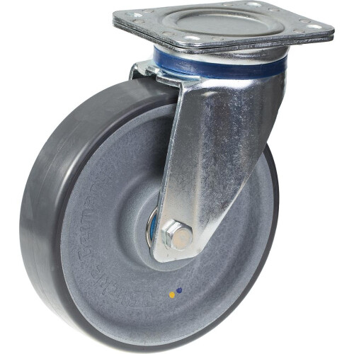 Parnells 160mm swivel castor with grey electrically conductive thermoplastic polyurethane