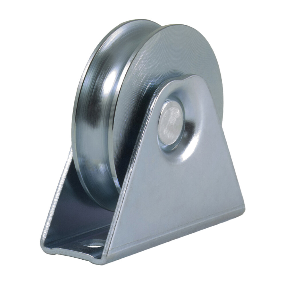 80Mm Gate Wheel Pulley Wheel In Bracket Guide Wheel Steel Wheel 16Mm "U" Groove 8032817034246