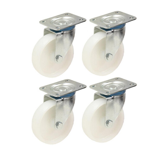 Parnells Rodízios de náilon de 4-125 mm e 5 "polegadas - conjunto de rodízios giratórios para serviços pesados de 170 kg cada