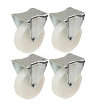 4 - 80mm 3 Zoll Nylonrollen - Schwerlast-Starrrollen-Set je 120kg