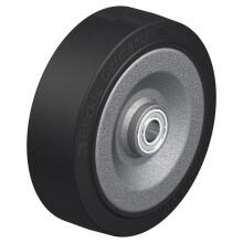 250 mm koleso s čiernou elastickou gumou na zváranom oceľovom strede