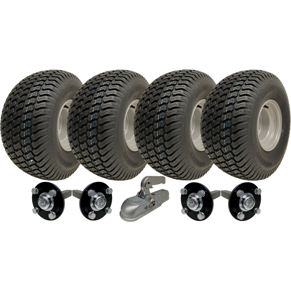 20x10.00-8 Twin Axle ATV Trailer Kit Wheels, Stub Axles Hitch Road Legal 1800kgs