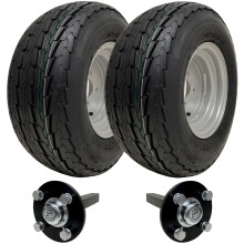 20.5x8.00-10 Kit de reboque Rodas de alta velocidade legais para estradas + cubo e eixo de encaixe 750kgs