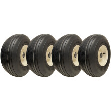 Roue de tondeuse 15x6.00-6 Multi-Rib, 6 plis, jante acier, roulements 25 mm - Lot de 4