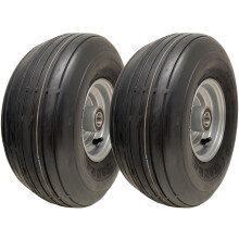 15x6.00-6 Multi Rib Lawnmower Wheels 6ply P508 Tyre Rim 25mm Bearings (Juego de 2)