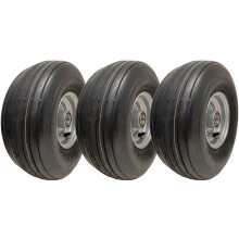 15x6.00-6 Multi Rib Lawnmower Wheels 6ply P508 Tyre Rim 20mm Bearings (Juego de 3)