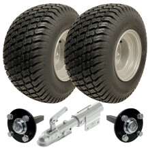 18x8.50-8 Kit Remolque ATV Ruedas Wanda P332 Cubo y Ejes Giratorios Enganche 750kg