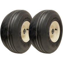 15x6.00-6 Multi Rib Lawnmower Wheels 6ply P508 Rim &amp; Cap 20mm Bearing (Juego de 2)