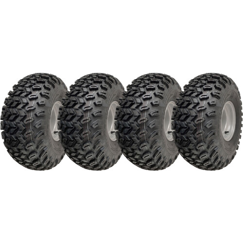 Parnells 22x11.00-8 Pneus Utilitários ATV P334 Rodas 4ply Jantes de aço PCD de 4 polegadas (conjunto de 4)