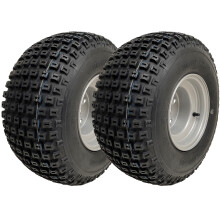 18x9.50-8 ATV Pneu Knobby monté sur jante 4 clous 100mm PCD Wanda P322 (Lot de 2)