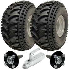 22x11.00-8 Open Centre P308 ATV Trailer Kit Rodas Eixos e Engate Capacidade 310kg