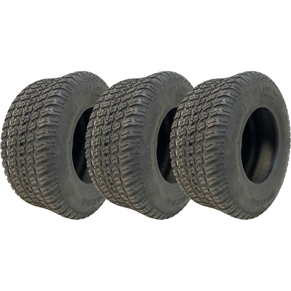 Parnells 13X5.00-6 Lawnmower Grass Tyre Wanda P332 Multi Turf 4 Ply Road Legal (Set Of 3)