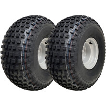 22x11.00-8 Knobby ATV Neumáticos 4 Stud Rim Trailer Quad Ruedas 4 pulgadas PCD (Juego de 2)
