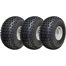 22x11.00-8 Knobby ATV Neumáticos 4 Stud Rim Trailer Quad Ruedas 4 pulgadas PCD (Juego de 3)