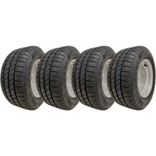 195/55R10C Wanda WR301 Ruedas de Remolque 4 x 100 PCD Alta Velocidad 750kgs (Juego de 4)