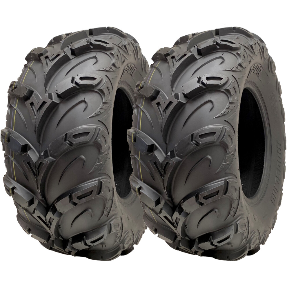 Parnells 25X10.00-12 Atv Quad Tyres Obor Mudsling E-Marked Road Legal 200Kgs (Set Of 2)