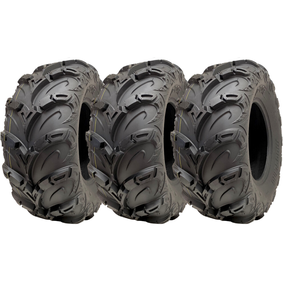 Parnells 25X10.00-12 Atv Quad Tyres Obor Mudsling E-Marked Road Legal 200Kgs (Set Of 3)
