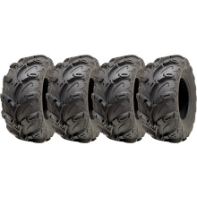 25x10.00-12 ATV Quad Tyres OBOR Mudsling E-Marked Road Legal 200kgs (Conjunto de 4)