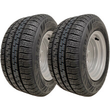 Roues de remorque Wanda WR301 195/55R10C, jante acier argenté 4x100 PCD, 750 kg/essieu, Lot de 2, Haute Vitesse 150 km/h