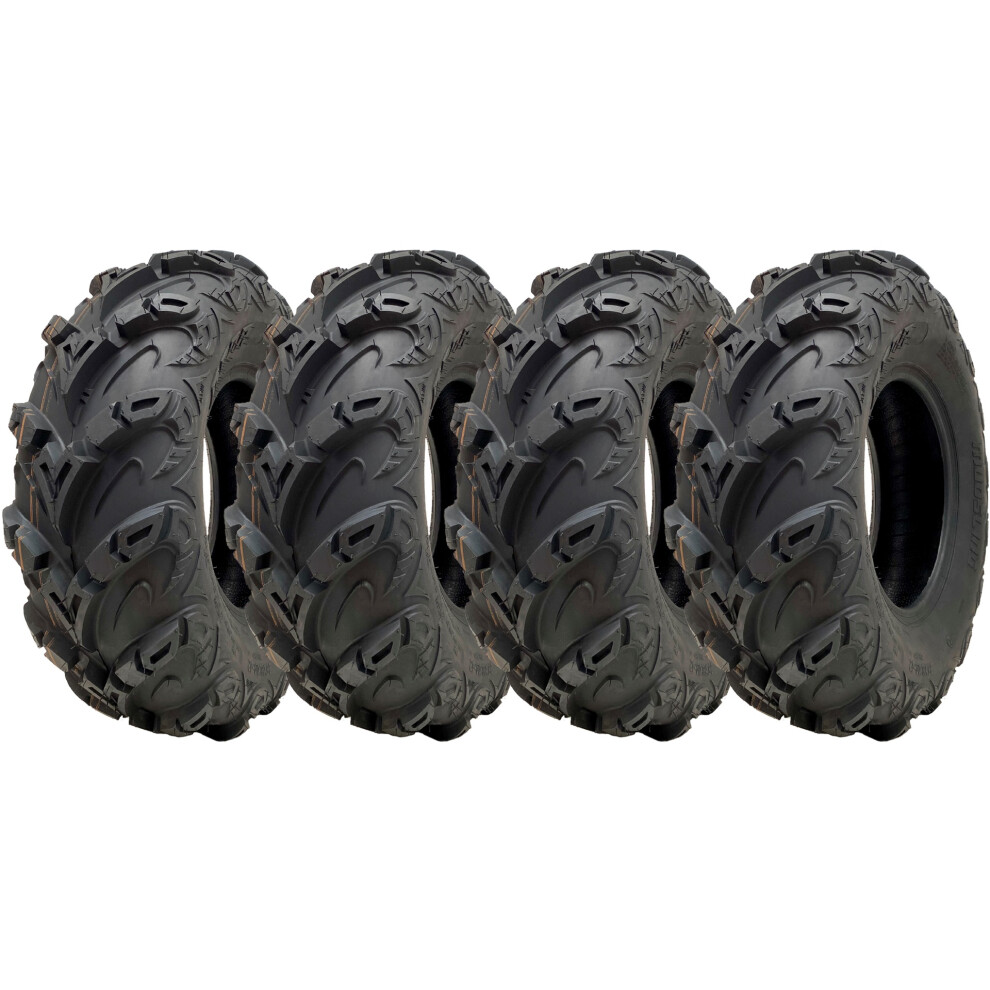 Parnells 25X8.00-12 Atv Quad Tyre Obor Mudsling Wu05 E-Marked Road Legal 165Kg (Set Of 4)