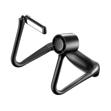 Hanging Neck Fan with Tri-Colour Lights, Portable USB Rechargeable Handsfree Fan, 4000mAh Battery, Low Noise, 3 Speeds, Black