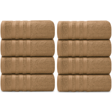 Pack of 8 Big Super Jumbo Bath Sheets 100x200 cm Premium Egyptian Cotton XL Bath Towels (Latte)