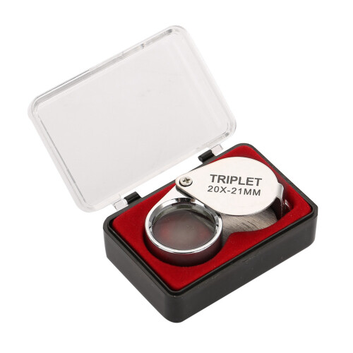 20X Portable Magnifier Folding Pocket Loupe with 2