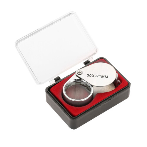 30X Portable Magnifier Folding Pocket Loupe with 1