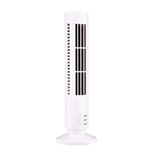 Mini USB Bladeless Tower Fan 2 Speeds, White, 330x105x60mm 1