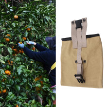 Outdoor Sammeltasche aus Oxford-Stoff, Obstpflückbeutel, Hüfthängendes Werkzeugtaschen, Garten- und Gemüsestaufasche, Khaki