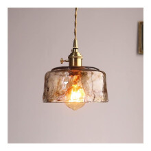Height Adjustable Vintage Glass Chandeliers for Dining Room and Kitchen Island, Modern Pendant Light Fixture D1-XYCa