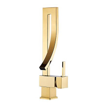 Kitchen Sink Faucet for Bar and Farmhouse, Single Handle Frosted Black Stainless Steel, Rotating Tap, Single Hole Mixer (Gold)