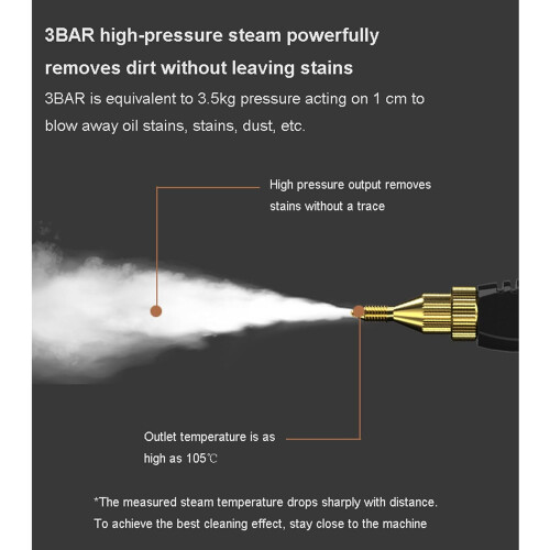 2500W Portable Handheld Steam Cleaner with Multi-Function Nozzle, 6-Speed Adjustment for Kitchen, Bathroom, Car Windows, A-White 1