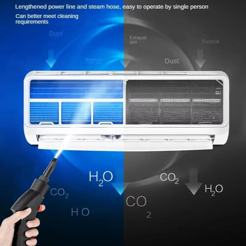 2500W Portable Handheld Steam Cleaner with Multi-Function Nozzle, 6-Speed Adjustment for Kitchen, Bathroom, Car Windows, A-White 2