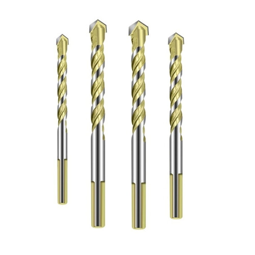Carbide Triangle Drill Bits Set 4PCS for Marble Glass Tile Ceramic Woodworking Masonry Compatible with Power Tools
